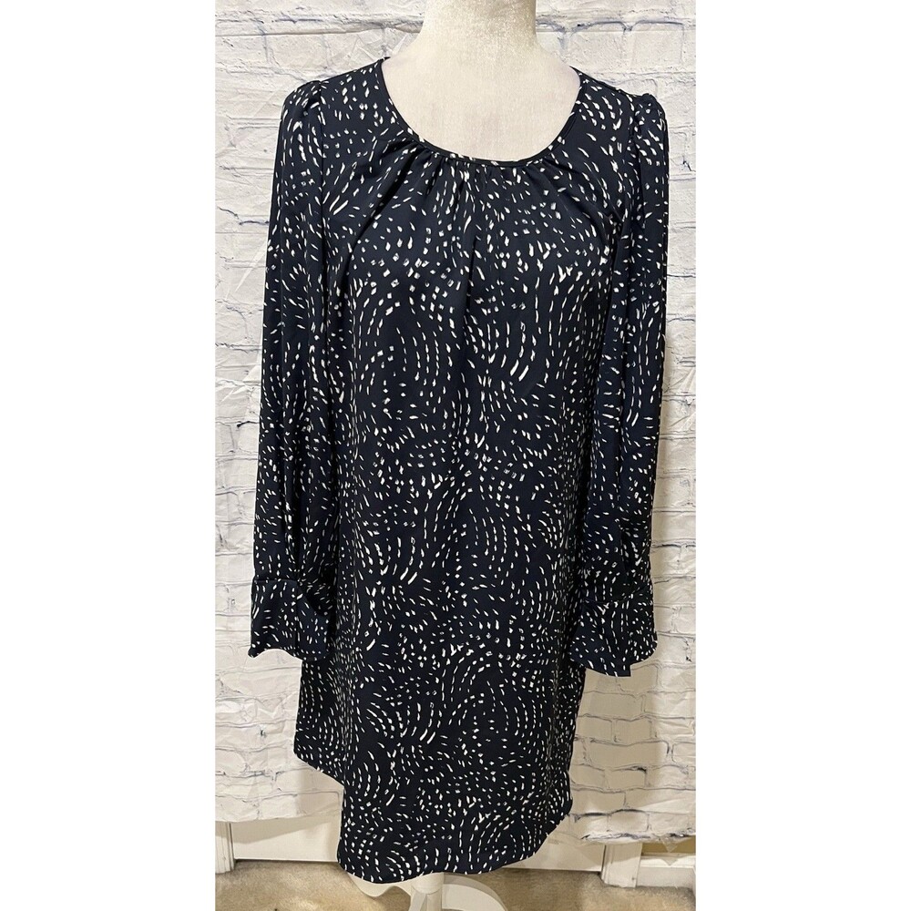 DKNY blue and white size 8 dress with bell sleeves mid thigh